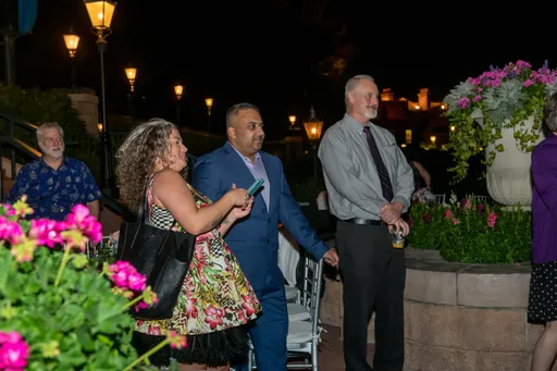 A candid photo of the Lillington family, Chris, and Mike
